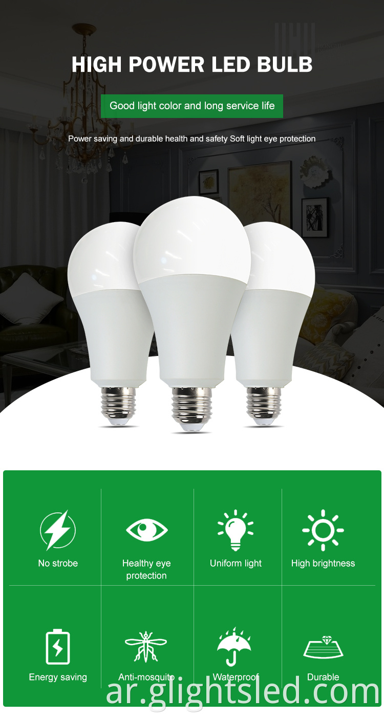 لمبة G-Lights عالية الكفاءة داخل المنزل والمكتب B22 E27 3 5 7 9 12 15 18 24 W Led Bulb